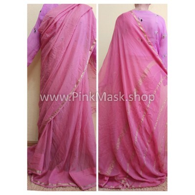 Женский индийский костюм. Сари розовое